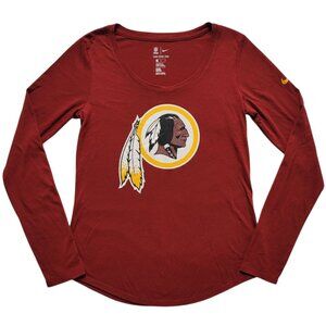 Nike Womens Washington Reskins Fan Round Neck Long Sleeve Tee Size Medium